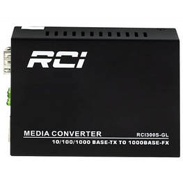 Медіаконвертер RCI 1G, SFP slot, RJ45, standart size metal case (RCI300S-GL) - оригінал