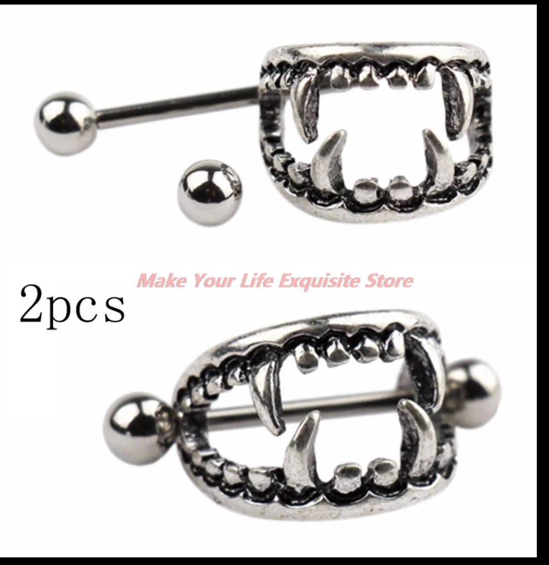 Сережки для пірсингу сосків щелепи. Пірсинг сосків 2 шт., фото 1