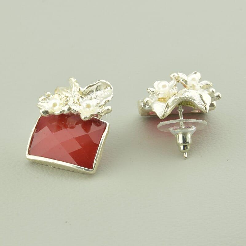 Сережки 'Hand Made' Сердолик Біжутерний сплав