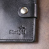 Чоловіче глянсове шкіряне портмоне Shvigel 16481 Чорний, фото 8