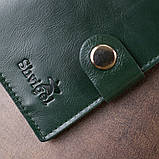 Практичне шкіряне портмоне Shvigel 16504 Зелений, фото 6