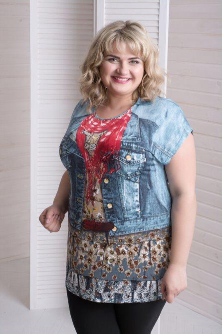 Туніка Джинса Великого розміру 56-58;