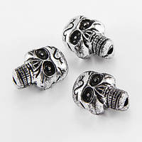 Бусини Череп 8шт 23х17х15,5мм Акрил колір: античне срібло УТ100018743