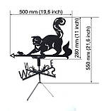 Флюгер Кіт, Кішка з мишкою, флюгер на дах з металу 2 мм., фото 2