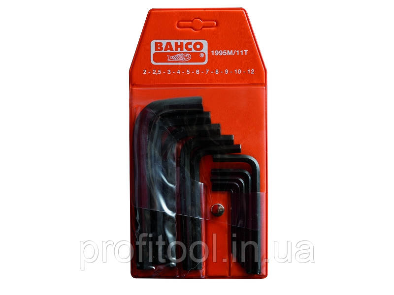 Набір BAHCO шестигранних ключів 2.0-22 мм; оксидована сталь; пластиковий чохол; 15 шт (1995M\15T), фото 1