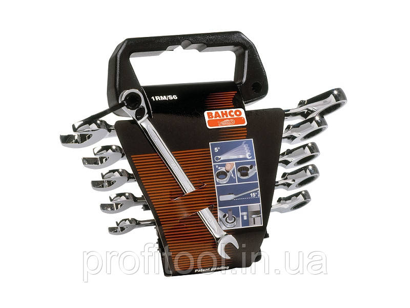 Набір комбінованих ключів BAHCO з храповиком 8-17мм(6шт) (1RM\SH6), фото 1