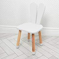 Детский стульчик квадратный деревянный BAMBI 04-2W белый зайчик