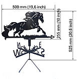 Флюгер Кінь, Мустанг, флюгер на дах з металу 2 мм., фото 2