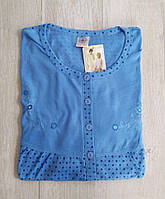 Ночная женская рубашка хлопок Тіна L, голубой