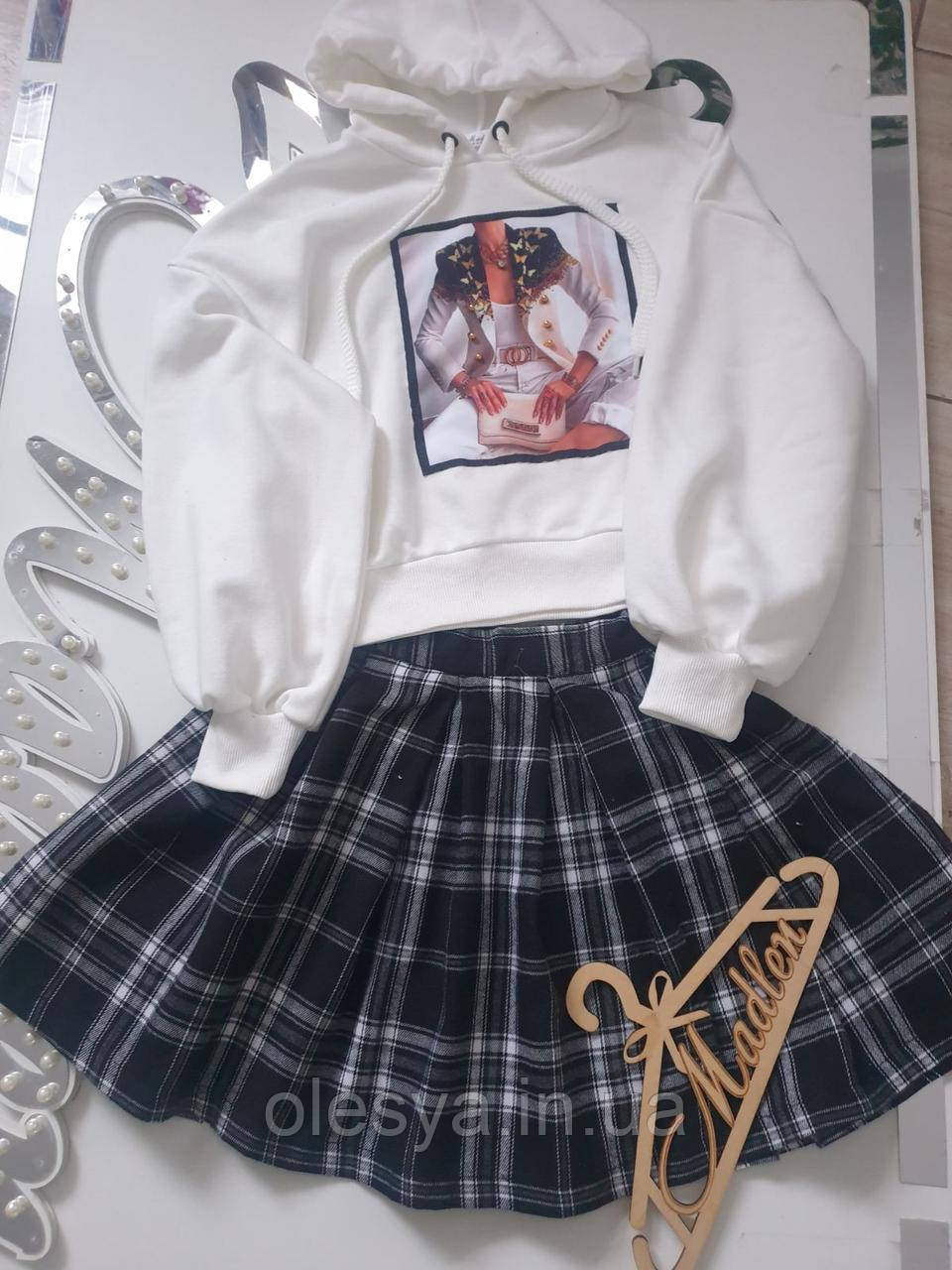 Модний комплект для дівчаток-спідниця та світшот тм Madlen Розміри 152 158, фото 1