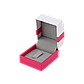 Футляр для ювелірних прикрас преміум квадрат рожевий із 2 в 1 ложементом, фото 4