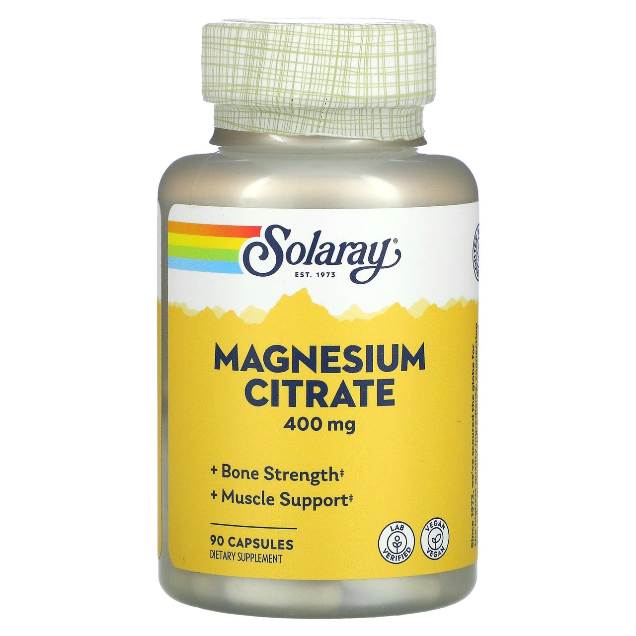 Магній цитрат 400 мг Solaray Magnesium Citrate підтримка ШКТ і нервової системи 90 вегетаріанських капсул