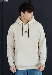 Толстовка чоловіча Staff light beige logo oversize fleece світлий беж AUN0015