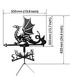 Флюгер Дракон, флюгер на дах з металу 2 мм., фото 2