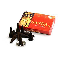 БЛАГОВОНИЕ БЕЗОСНОВНОЕ Даршан Сандал 10 конусов, Darshan Sandal Incense Cones, с ароматом Сандала, Аюрведа