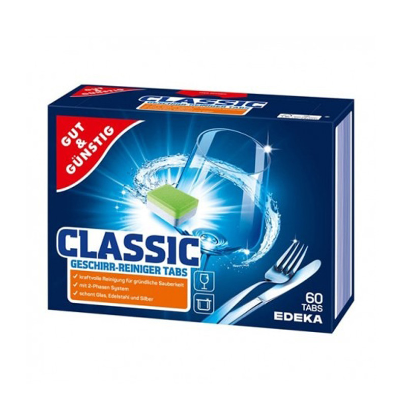 Таблетки для посудомийних машин Gut & Gunstig Power Classic 60 таб