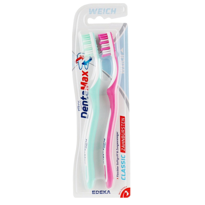 Зубна Щітка Elkos Dental Zahnbursten Classic 2в1 WEICH (м'яка)