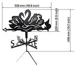 Флюгер Лебеді, флюгер на дах з металу 2 мм., фото 2