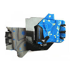 Рукавички велосипедні дитячі відкриті Benotto LCL-K6596(Blue/Grey) XS та S