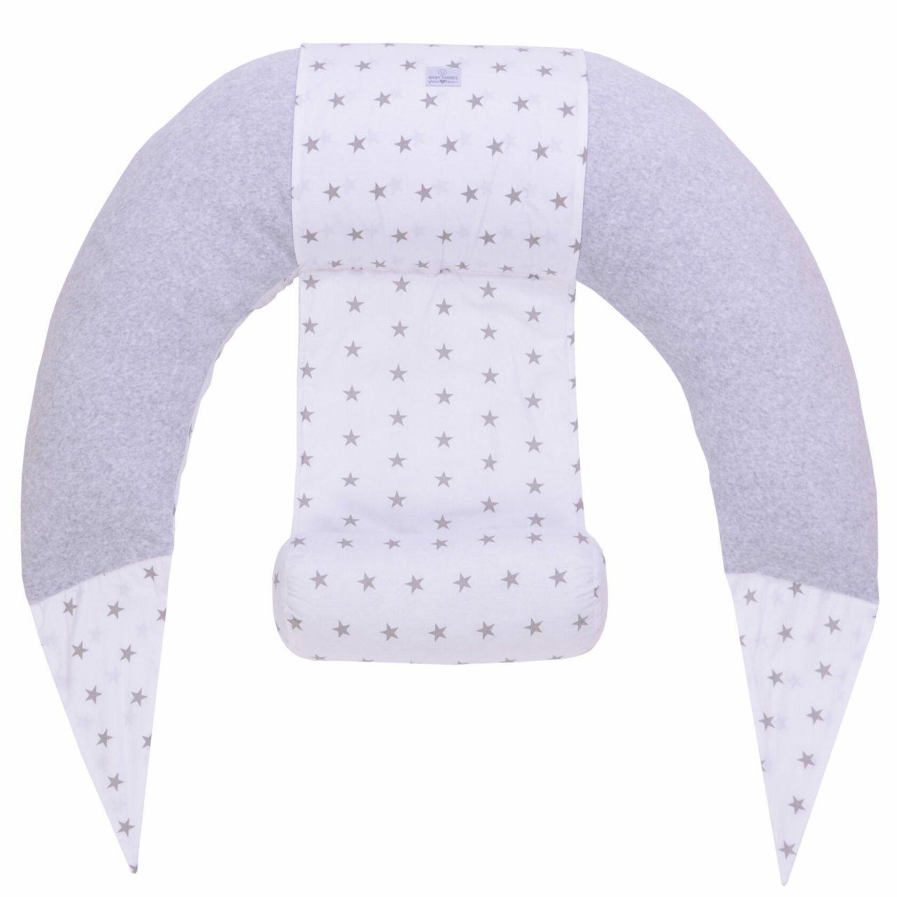 Подушка для годування Baby Veres Comfort Lux Velour stars grey 200х75 см