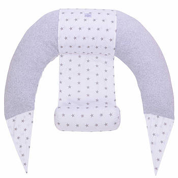 Подушка для годування Baby Veres Comfort Lux Velour stars grey 200х75 см