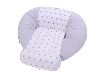 Подушка для годування Baby Veres Comfort Lux Velour stars grey 200х75 см, фото 6