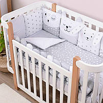 Постільний комплект Baby Veres Smiling animals white-gray (6 од.), фото 3