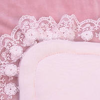 Конверт-ковдра для новонароджених Baby Veres Velour lace Dusty rose 80х80 см, фото 5