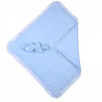 Конверт-ковдра для новонароджених Baby Veres Velour lace medium blue 80х80 см, фото 2