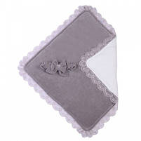 Конверт-ковдра для новонароджених Baby Veres Velour lace taup grey 80х80 см, фото 2