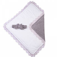 Конверт-ковдра для новонароджених Baby Veres Velour lace taup grey 80х80 см, фото 3