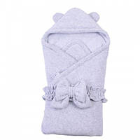 Конверт-одеяло с капюшоном Baby Veres Velour grey melange 80х80 см 125.06.07
