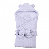 Конверт-ковдра з капюшоном Baby Veres Velour grey melange 80х80 см