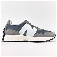 Мужские / женские кроссовки New Balance 327 Grey White, серые замшевые кроссовки нью беленс беланс 327 NB 327