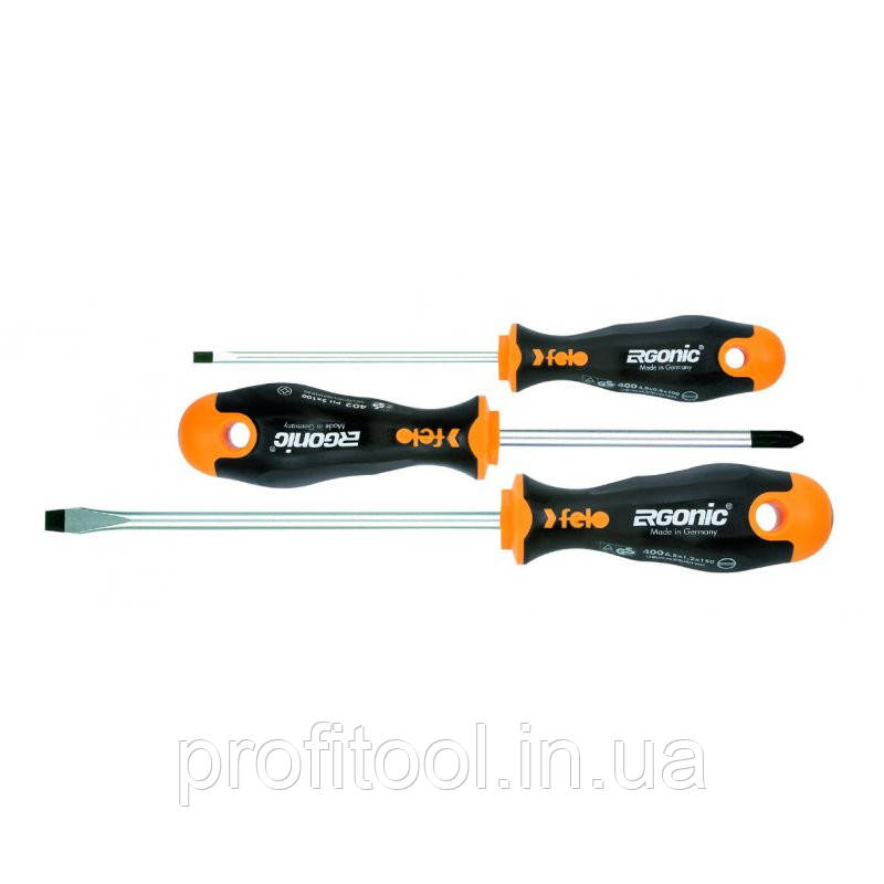 Набір викруток FELO ERGONIC; 5,5х125 / 6,5х150 / Ph2x100; CrMoV сталь; хром. (40093118), фото 1