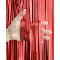 Фольгована шторка червоний сатин 1*2 метри Китай