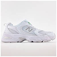 Женские кроссовки New Balance 530 Total White, белые кожаные кроссовки нью беленс 530, NB 530 ню беланс