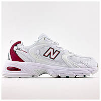 Женские кроссовки New Balance 530 White Red, белые кожаные кроссовки нью беленс 530, NB 530 ню беланс