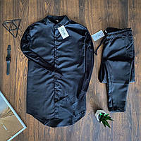 Мужской комплект Asos черная рубашка + черные брюки