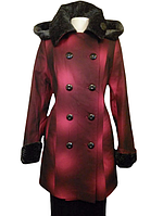 S-M Зимове пальто shotelli, на синтепоні, з красивим хутром під каракуль і капюшоном