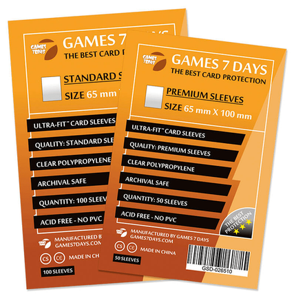 Протекторы Game 7 Days Premium sleeves 65 x 100 mm, фото 2