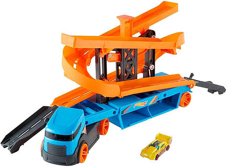 Вантажівка-транспортер Гот Вілс Крутою спуск Hot Wheels Mega Action Transporter GNM62, фото 2