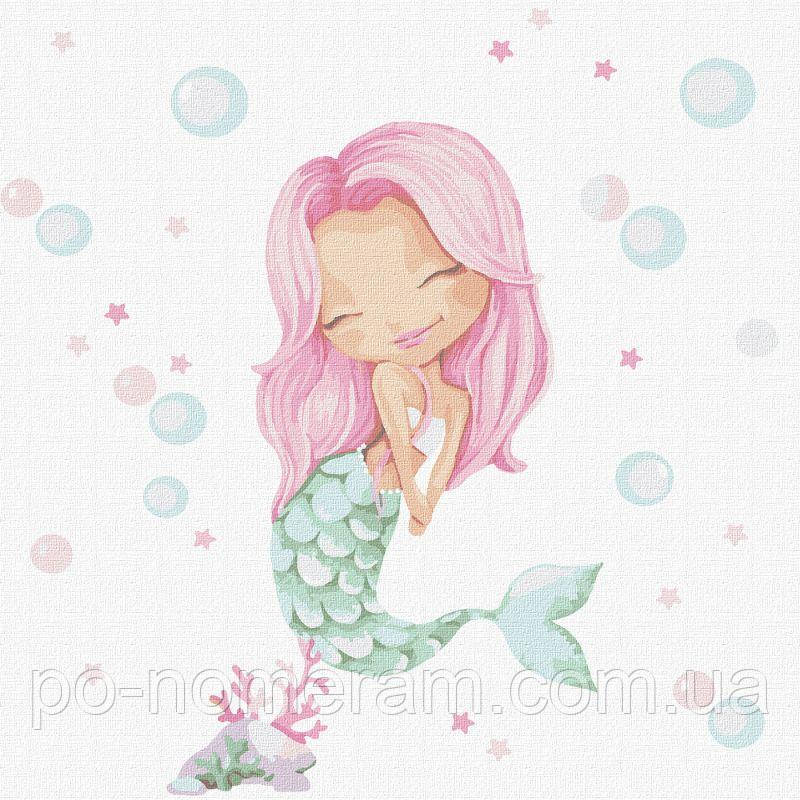 Розмальовка по цифрам Ідейка Рожева русалочка (KHO2382) 30 х 30 см, фото 1