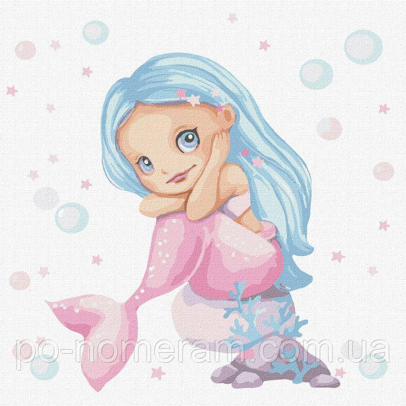 Дитяча Картини за номерами Ідейка Блакитна русалочка (KHO2383) 30 х 30 см, фото 1