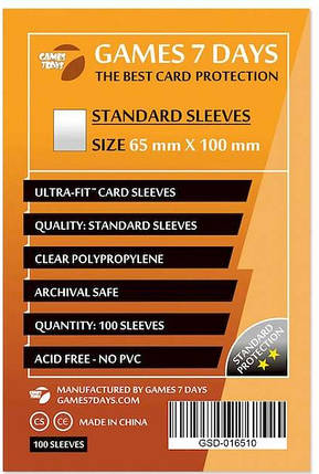 Протектори Game 7 Days Standard sleeves 65 x 100 mm, фото 2