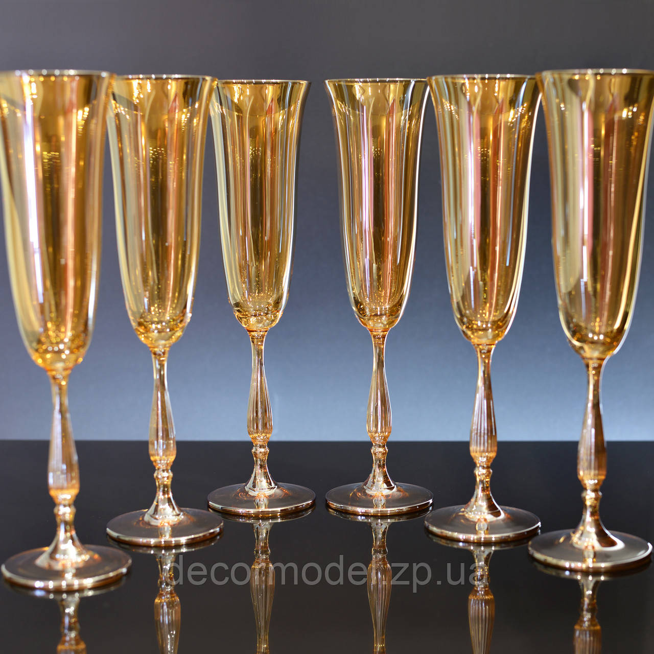 Набор бокалов для шампанского Bohemia Fregata (Antic) 190 мл коричневый 1SF58_190 - фото 2 - id-p1119576008