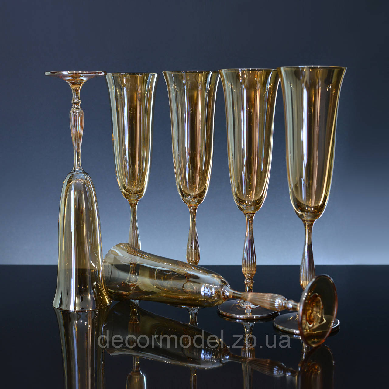 Набор бокалов для шампанского Bohemia Fregata (Antic) 190 мл коричневый 1SF58_190 - фото 1 - id-p1119576008