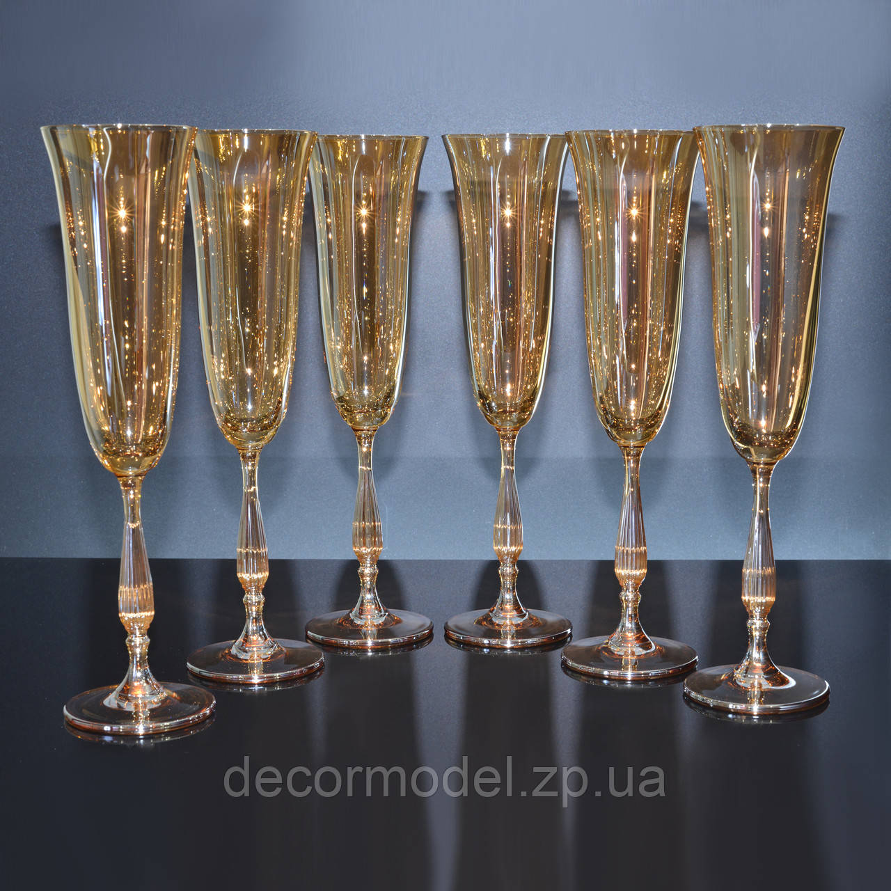 Набор бокалов для шампанского Bohemia Fregata (Antic) 190 мл коричневый 1SF58_190 - фото 5 - id-p1119576008