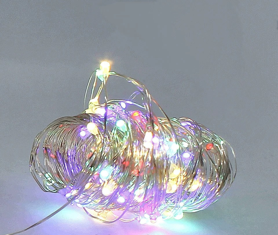 Гірлянда дротяна нитка RD-7111 100 LED 10 м (батарейки) Мультикольорова Лучшая цена, фото 1
