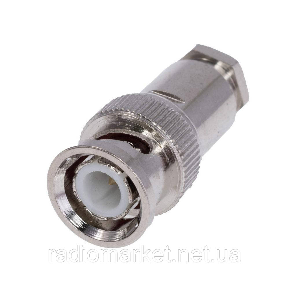 Роз'єм (штекер) BNC під кабель RG-6, латунь